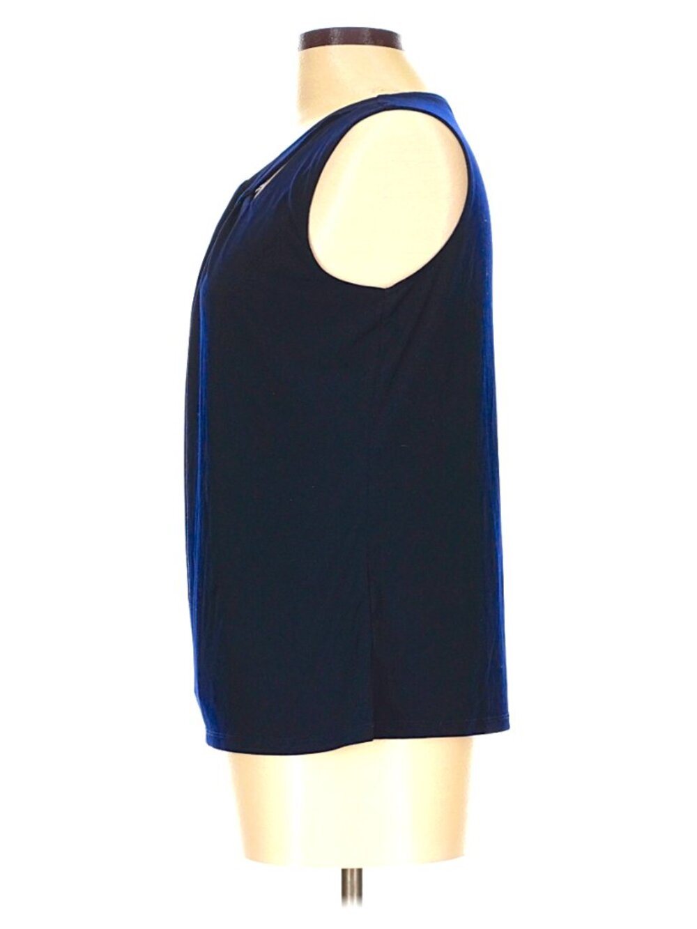 Nine West Sleeveless Cutout Twist-Front Top In Dark Navy Blue - Size Large - Picture 4 of 7